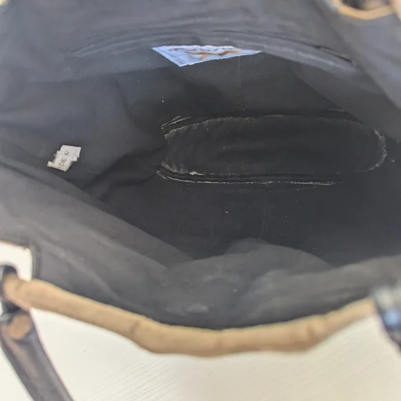 Papillon Vintage Elegant Black Leather Tote Bag - Picture 10 of 12